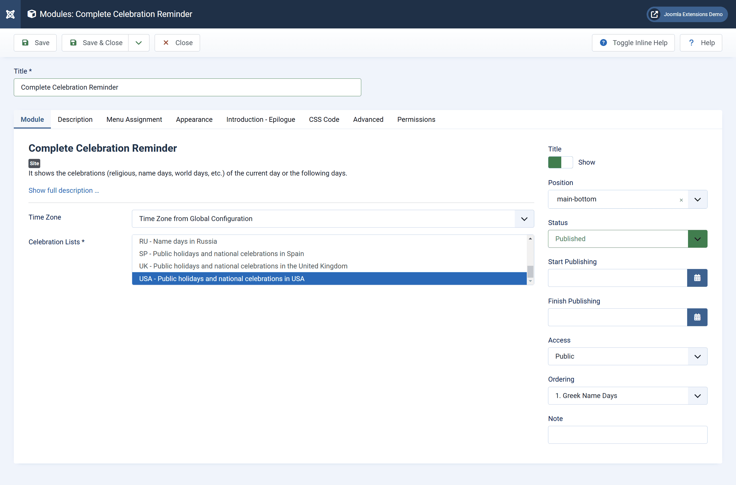Module Screenshot