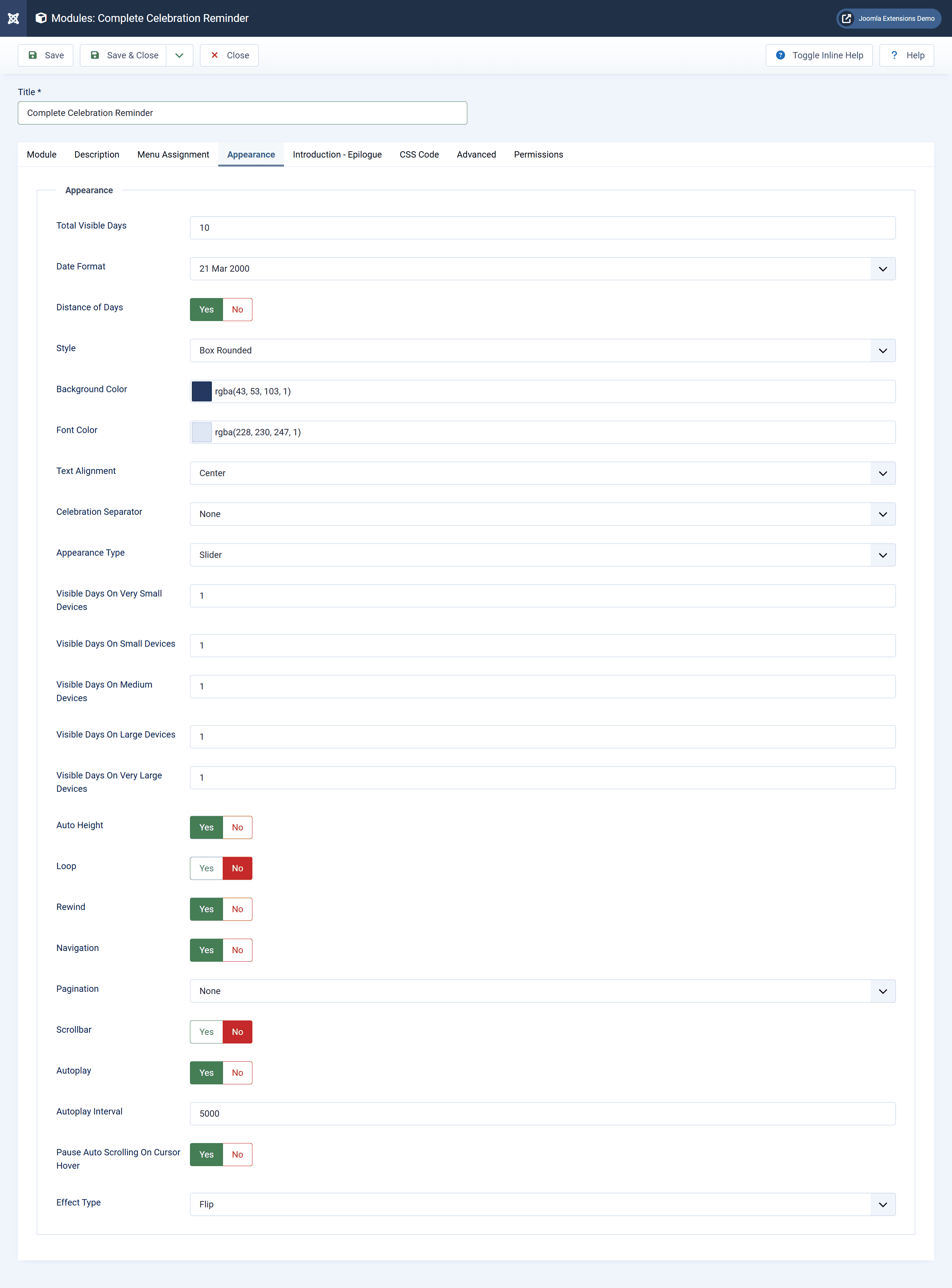 Module Screenshot