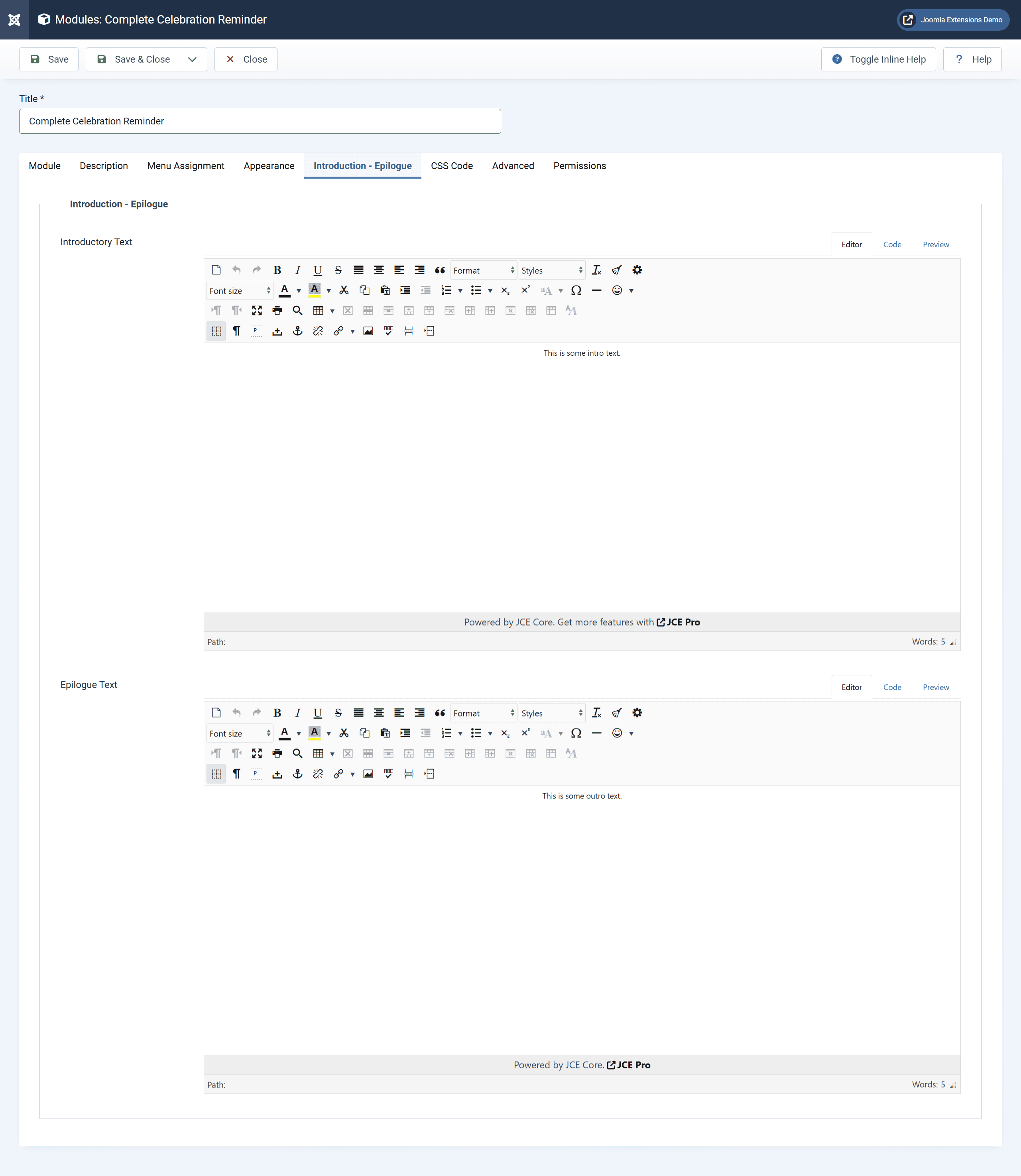 Module Screenshot