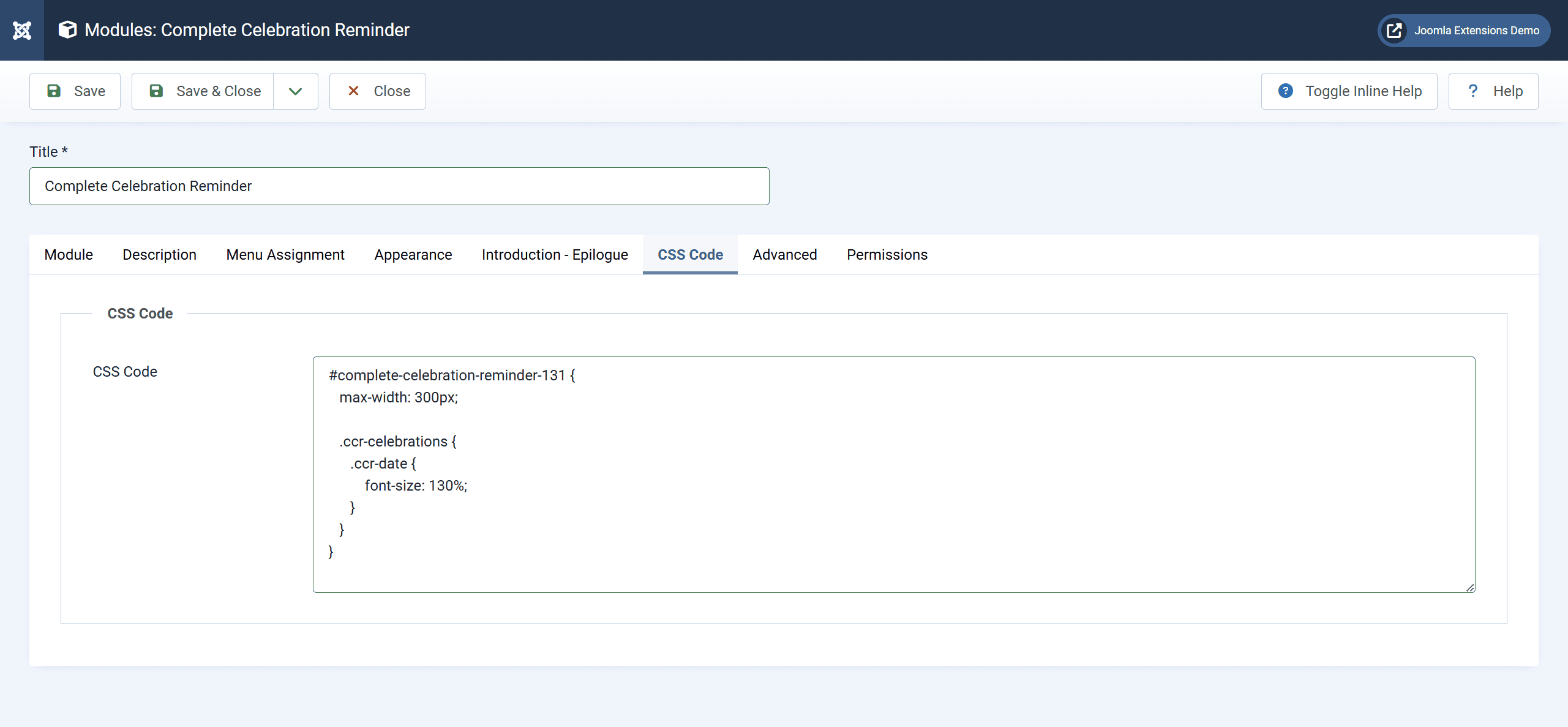 Module Screenshot